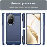 EIDERWOOD Honor 200 Pro (5G) Brushed Carbon Fiber Flexible Plastic Case - Blue