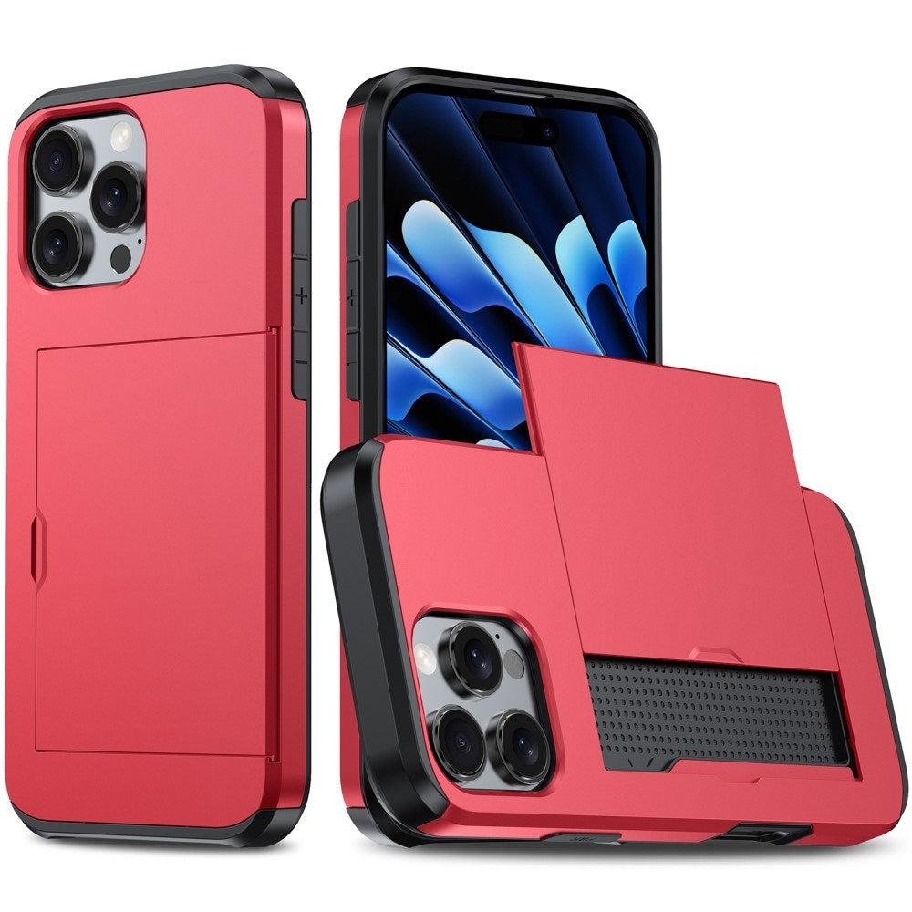 EIDERWOOD iPhone 16 Pro Tough Case w. Card Holder - Red