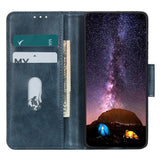 Motorola Edge 30 Neo Vintage Texture Leather Wallet Case - Blue