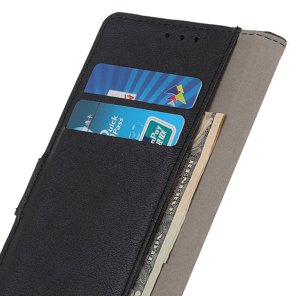 Motorola Edge 30 Neo Leather Flip Cover Scratch Resistant w. Wallet - Black