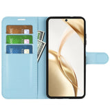 EIDERWOOD Honor 200 5G Case with Card Holder – Litchi Texture Faux Leather Flip Cover - Blue