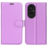 EIDERWOOD Honor 200 5G Case with Card Holder – Litchi Texture Faux Leather Flip Cover - Purple