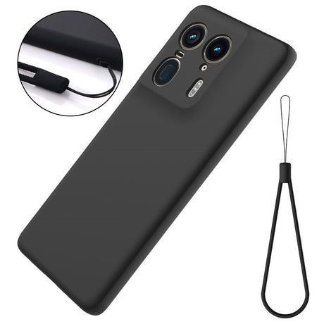 EIDERWOOD Motorola Edge 50 Ultra Liquid Silicone Case w. Strap - Black