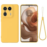 EIDERWOOD Motorola Edge 50 Ultra Liquid Silicone Case w. Strap - Yellow