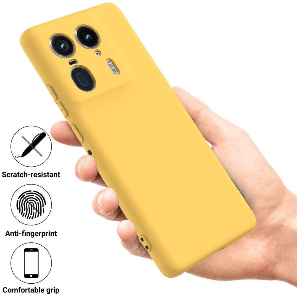 EIDERWOOD Motorola Edge 50 Ultra Liquid Silicone Case w. Strap - Yellow