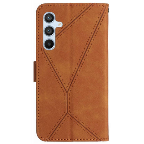 EIDERWOOD Samsung Galaxy S24 FE Patterned Leather Case with Wallet and Strap - Brown