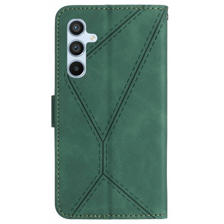 EIDERWOOD Samsung Galaxy S24 FE Patterned Leather Case with Wallet and Strap - Green