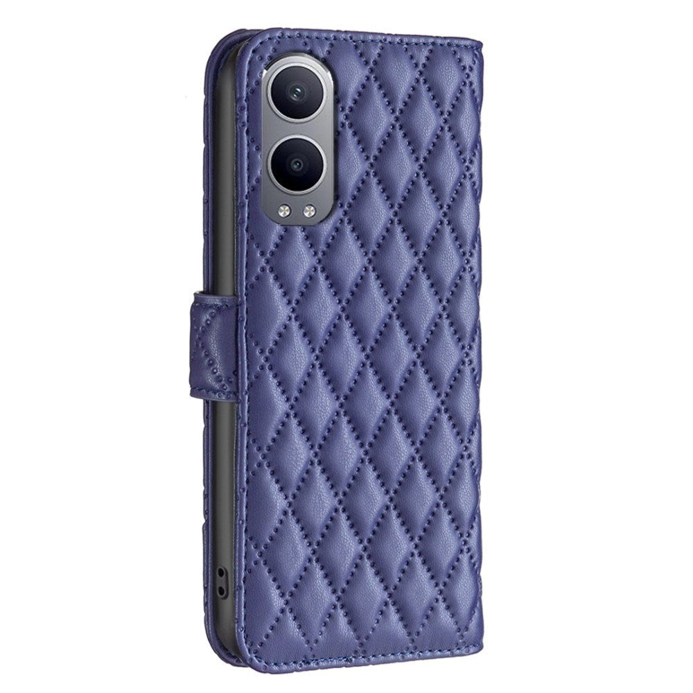 EIDERWOOD OnePlus Nord CE4 Lite (5G) Leather Flip Case w. Wallet & Strap - Rhombus - Blue