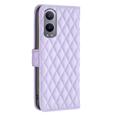 EIDERWOOD OnePlus Nord CE4 Lite (5G) Leather Flip Case w. Wallet & Strap - Rhombus - Purple