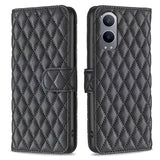 EIDERWOOD OnePlus Nord CE4 Lite (5G) Leather Flip Case w. Wallet & Strap - Rhombus - Black