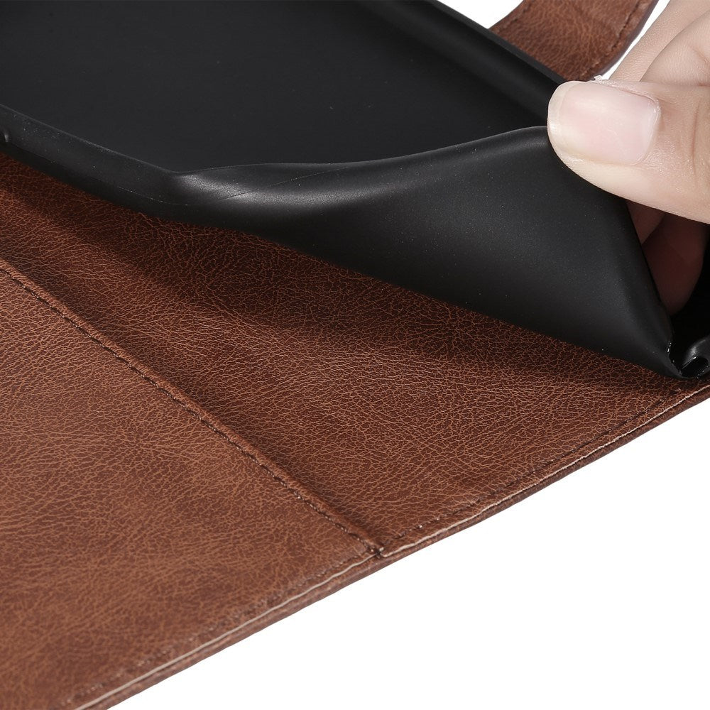 EIDERWOOD Xiaomi Redmi 13 Faux Leather Case with Wallet and Strap - Brown