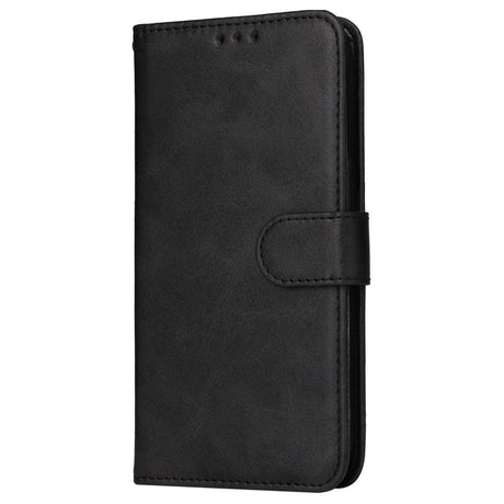 EIDERWOOD Samsung Galaxy S24 FE Leather Flip Case with Wallet and Strap - Black