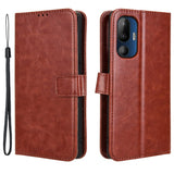 EIDERWOOD HTC U24 Pro (5G) Glossy Leather Case with Wallet & Strap - Brown