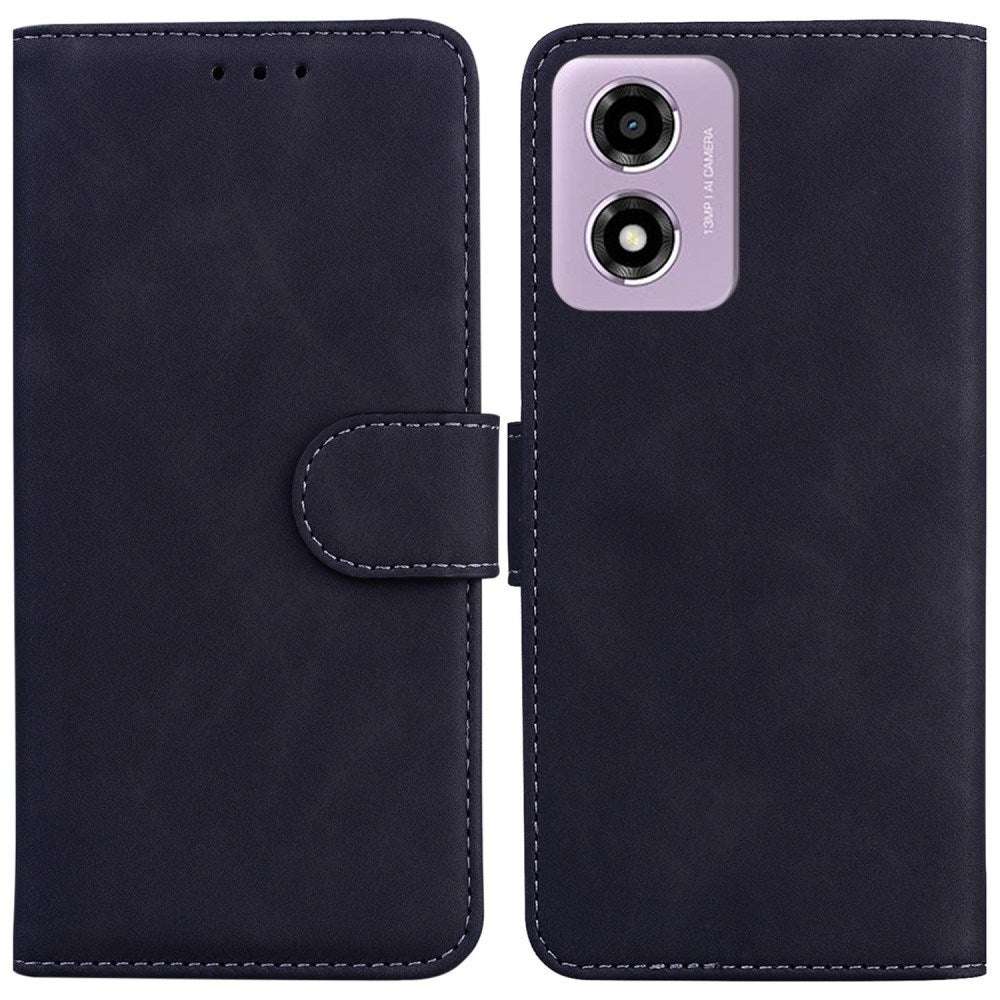 EIDERWOOD Motorola Moto E14 (4G) / G04s (4G) Leatherette Flip Case with Stand Function & Card Holder - Black