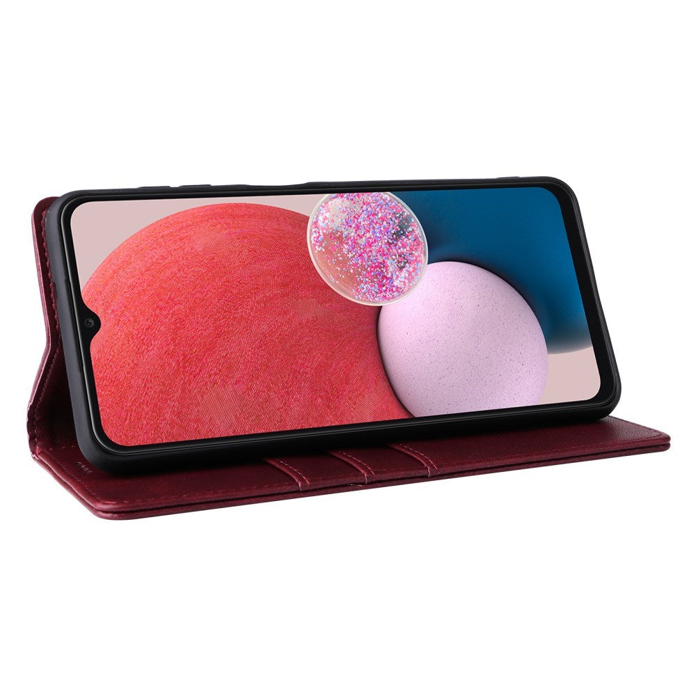 EIDERWOOD Samsung Galaxy A13 (4G/5G) / A04s / M13 Faux Leather Flip Case with Cardholder & Stand Function - Red