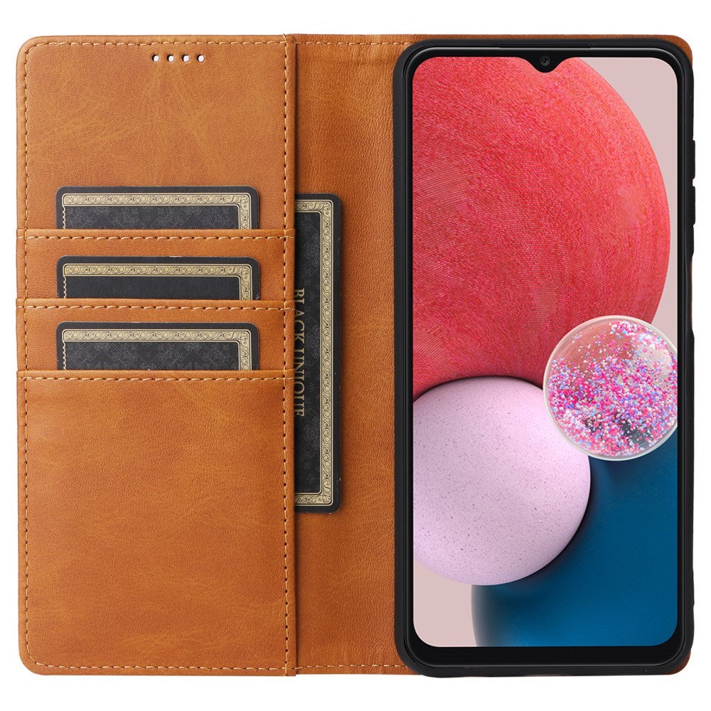 EIDERWOOD Samsung Galaxy A13 (4G/5G) / A04s / M13 Faux Leather Flip Case with Cardholder & Stand Function - Brown