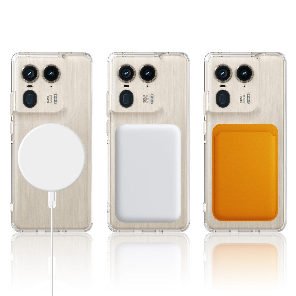 EIDERWOOD Motorola Edge 50 Ultra Hybrid Plastic Case - MagSafe Compatible - Transparent / White