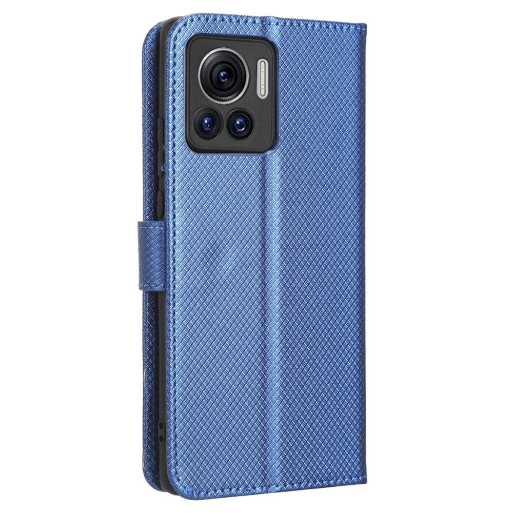 Motorola Edge 30 Ultra Leather Flip Case with Wallet - Blue