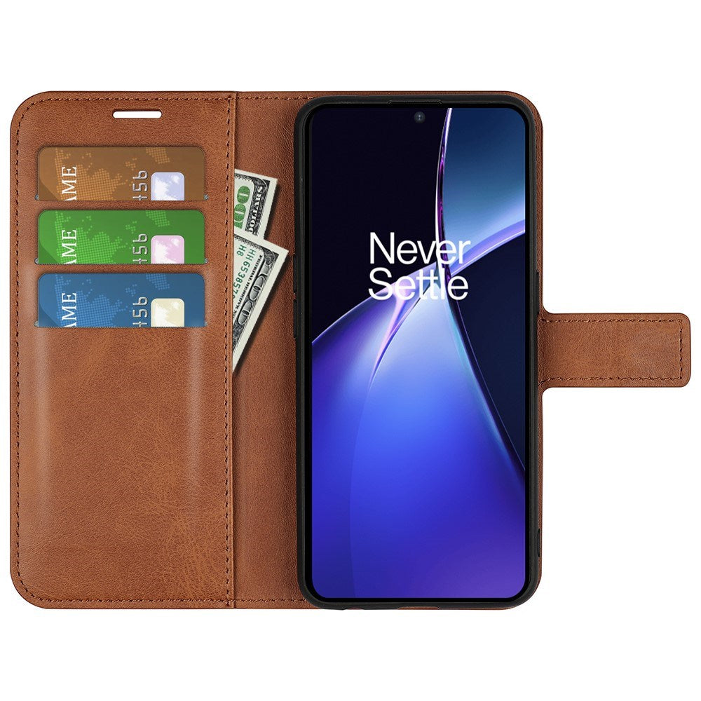 EIDERWOOD OnePlus Nord CE4 Lite (5G) Leather Flip Case w. Card Holder & Magnetic Closure - Light Brown