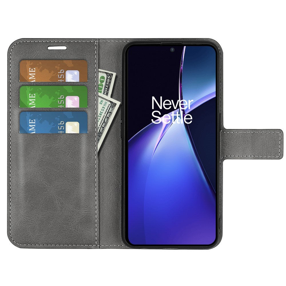 EIDERWOOD OnePlus Nord CE4 Lite (5G) Leather Flip Case w. Card Holder & Magnetic Closure - Grey