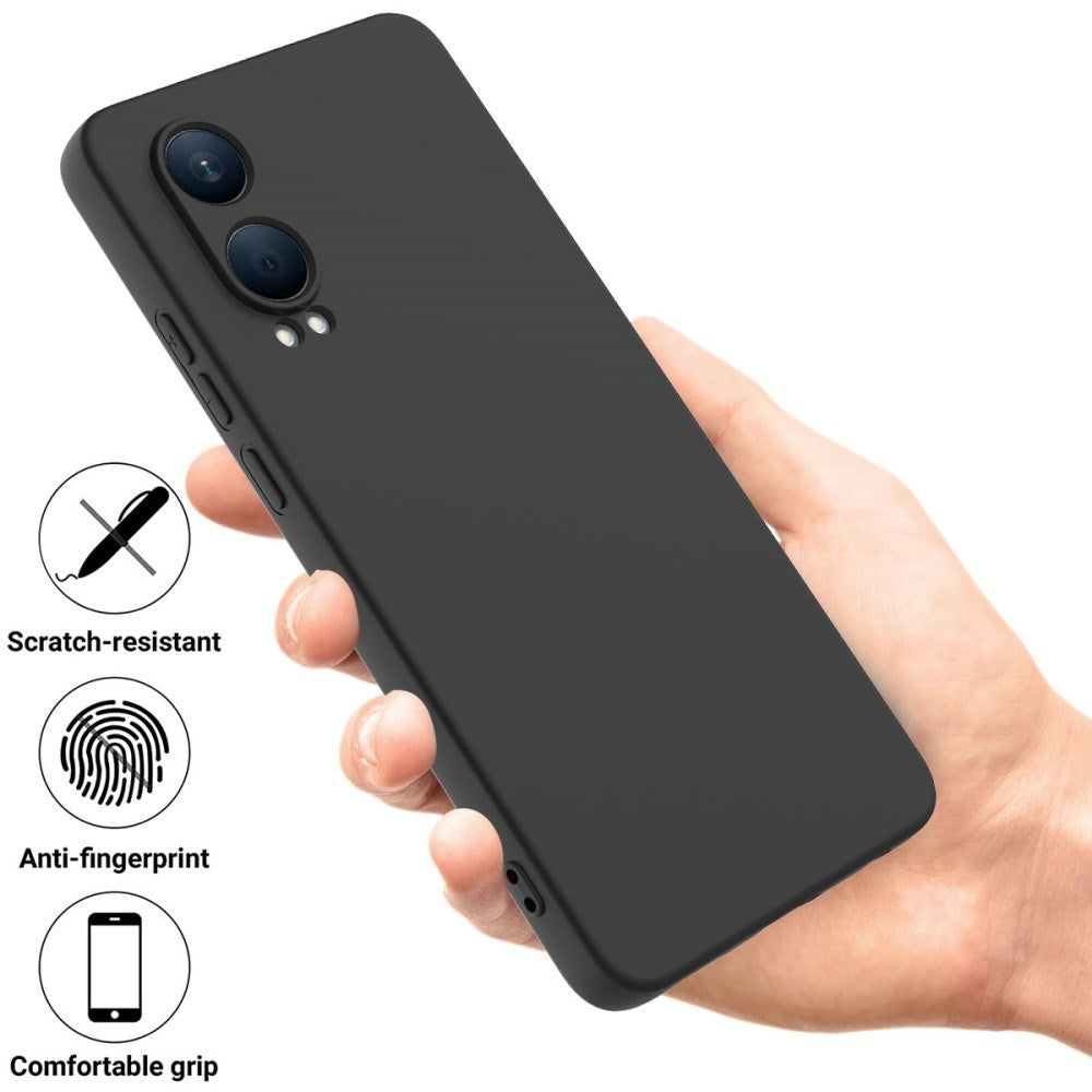 EIDERWOOD OnePlus Nord CE4 Lite (5G) Liquid Silicone Case w. Strap - Black