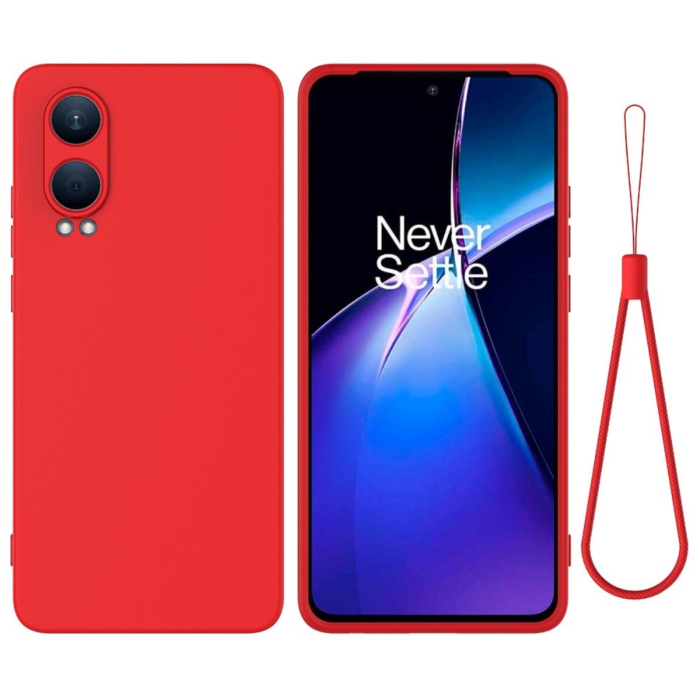 EIDERWOOD OnePlus Nord CE4 Lite (5G) Liquid Silicone Case w. Strap - Red