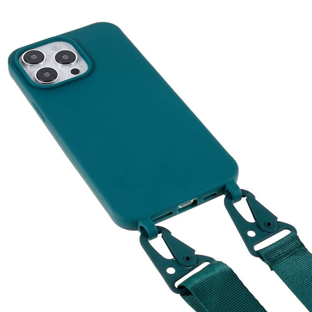 iPhone 16 Pro EIDERWOOD Flexible Plastic Case with Strap - Dark Green