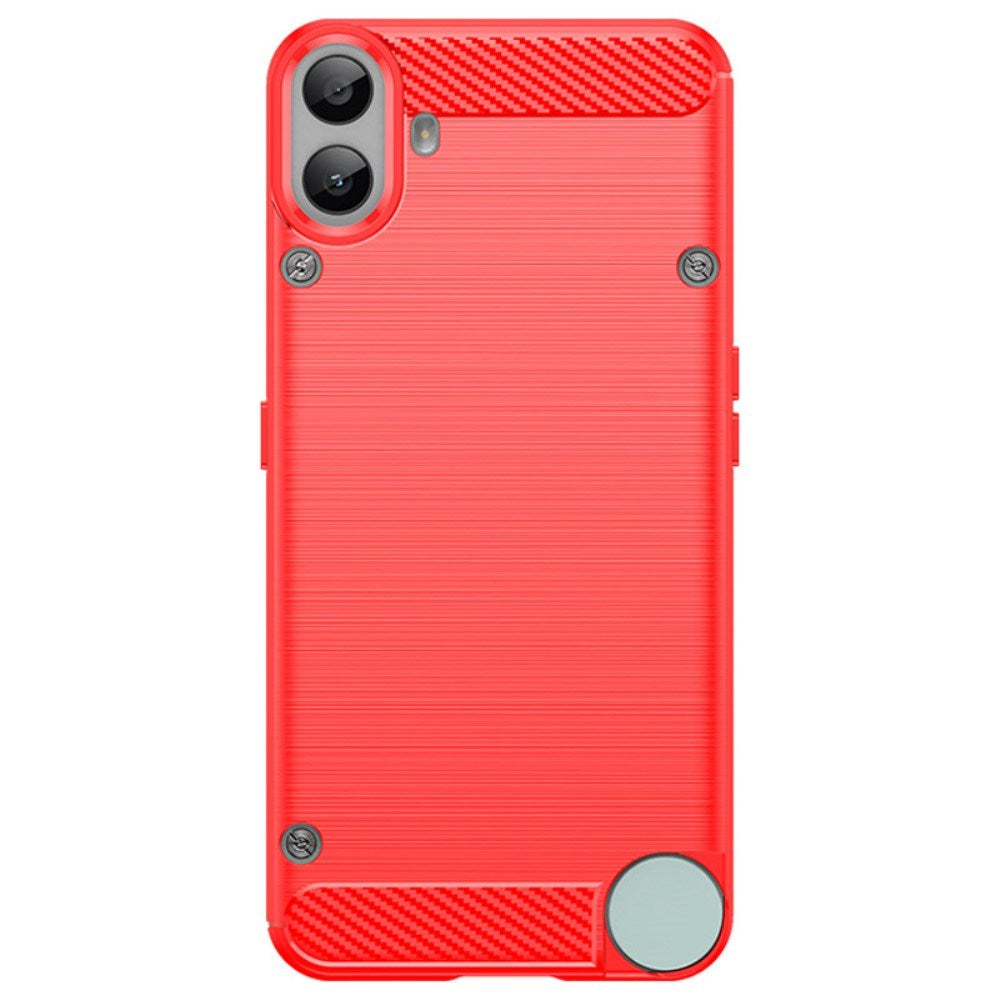 EIDERWOOD Nothing CMF Phone 1 Brushed Carbon Fiber Flexible Plastic Case - Red