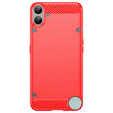 EIDERWOOD Nothing CMF Phone 1 Brushed Carbon Fiber Flexible Plastic Case - Red