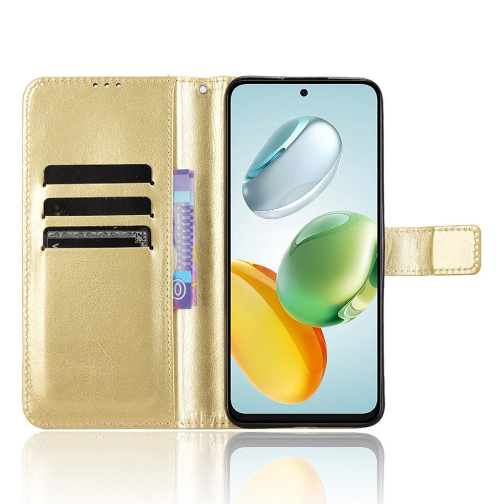 EIDERWOOD Honor 200 Smart Faux Leather Flip Case with Strap - Gold