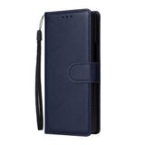 EIDERWOOD Samsung Galaxy Z Fold6 Faux Leather Flip Case with Card Holder & Strap - Blue