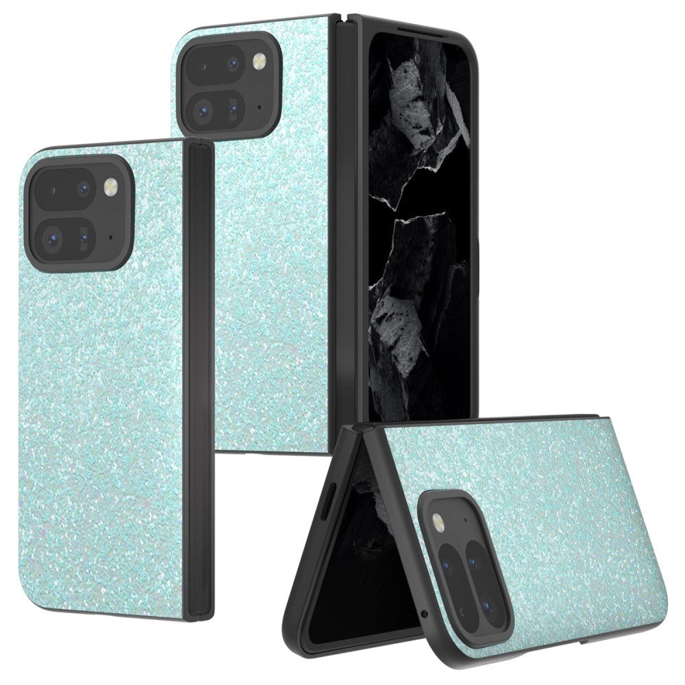 EIDERWOOD Google Pixel 9 Pro Fold (5G) Vegan Leather Glitter Case - Blue