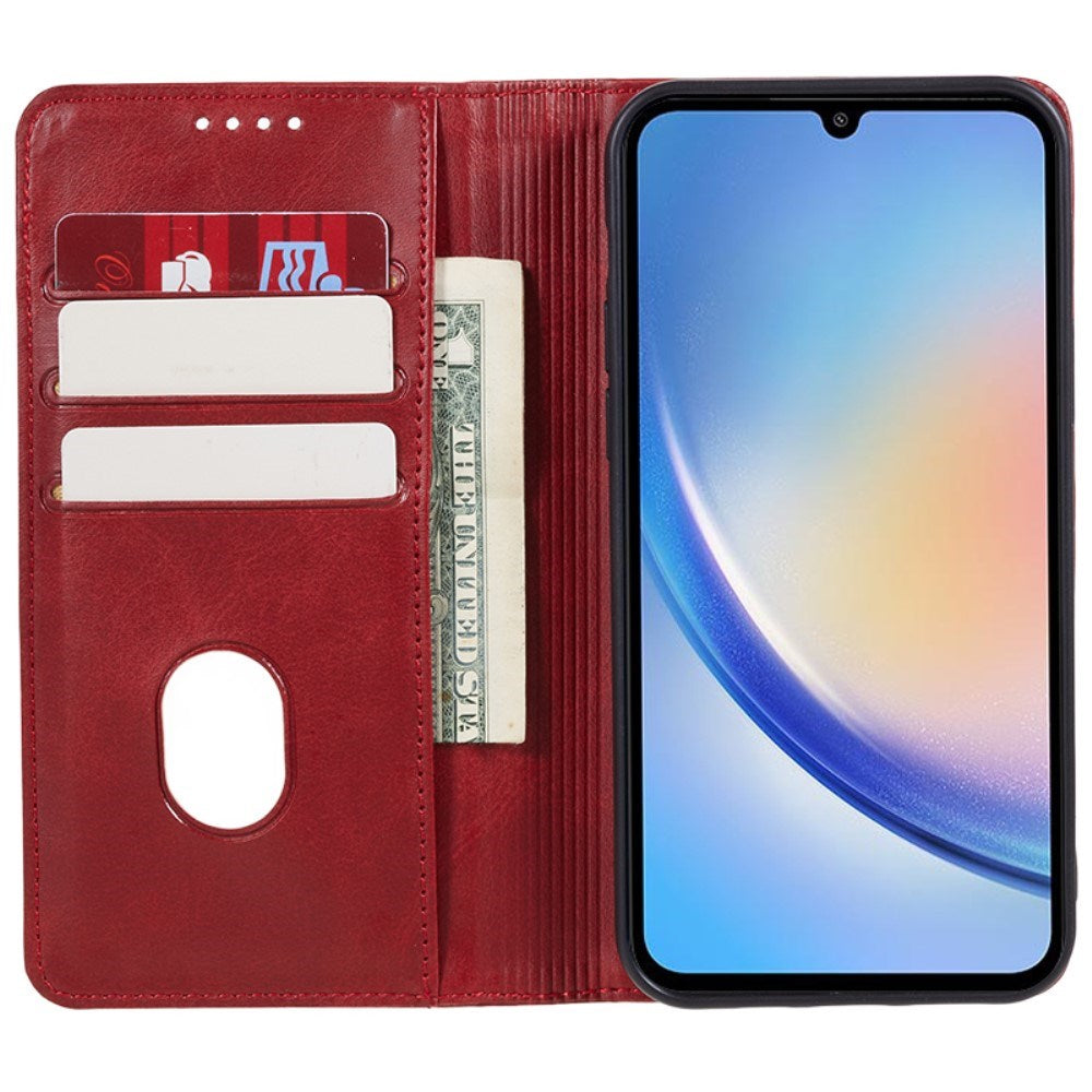 EIDERWOOD Samsung Galaxy A16 (4G/5G) Flip Case with Wallet - Vegan Leather - Red