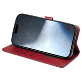 EIDERWOOD iPhone 16 Pro Leather Flip Case w. Stand Function & Wallet - Red