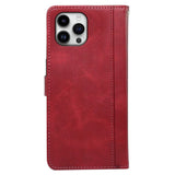 EIDERWOOD iPhone 16 Pro Leather Flip Case w. Stand Function & Wallet - Red