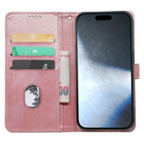 EIDERWOOD iPhone 16 Pro Leather Flip Case w. Stand Function & Wallet - Rose Gold