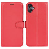 EIDERWOOD Samsung Galaxy A06 Litchi Leather Flip Case with Wallet - Red