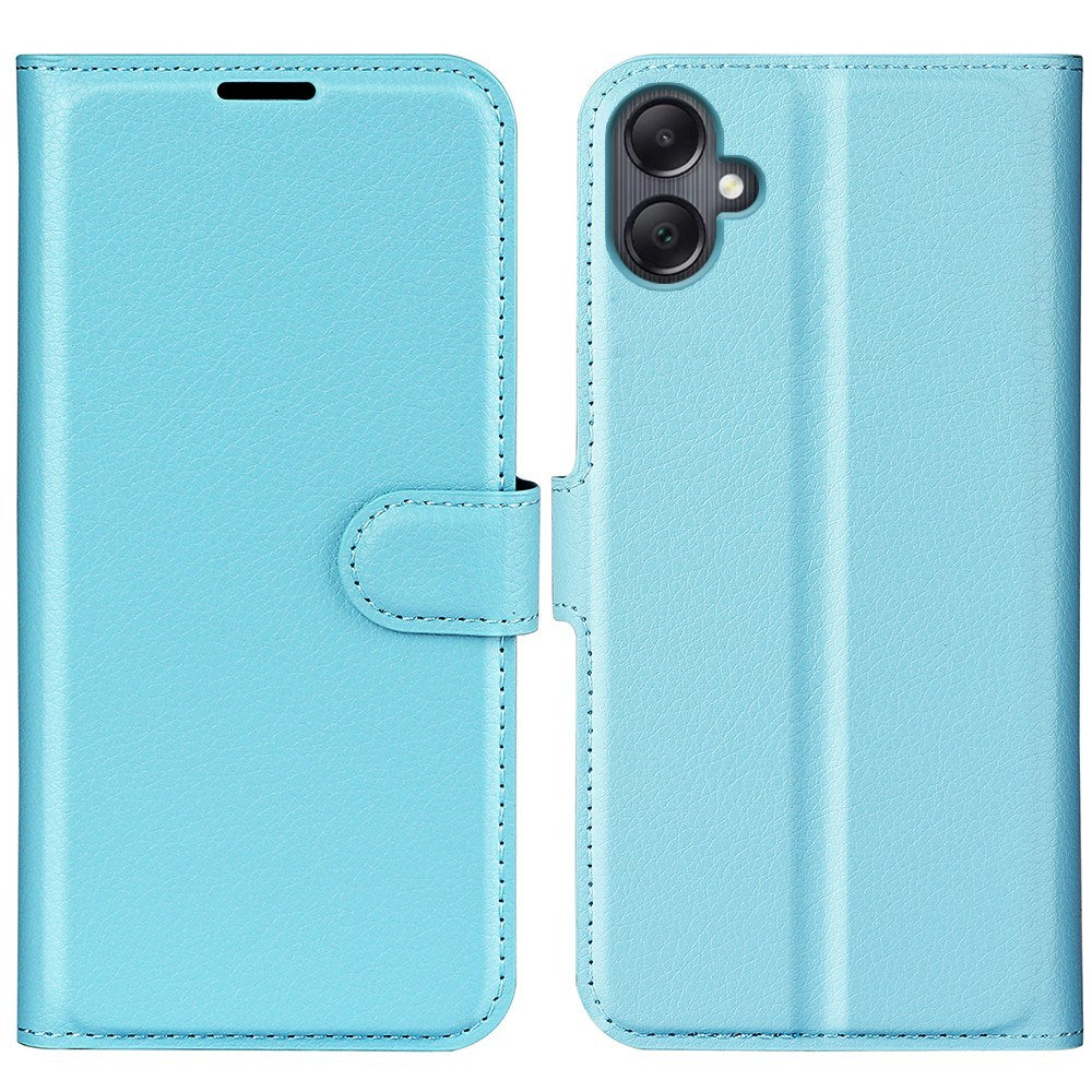 EIDERWOOD Samsung Galaxy A06 Litchi Leather Flip Case w. Wallet - Blue