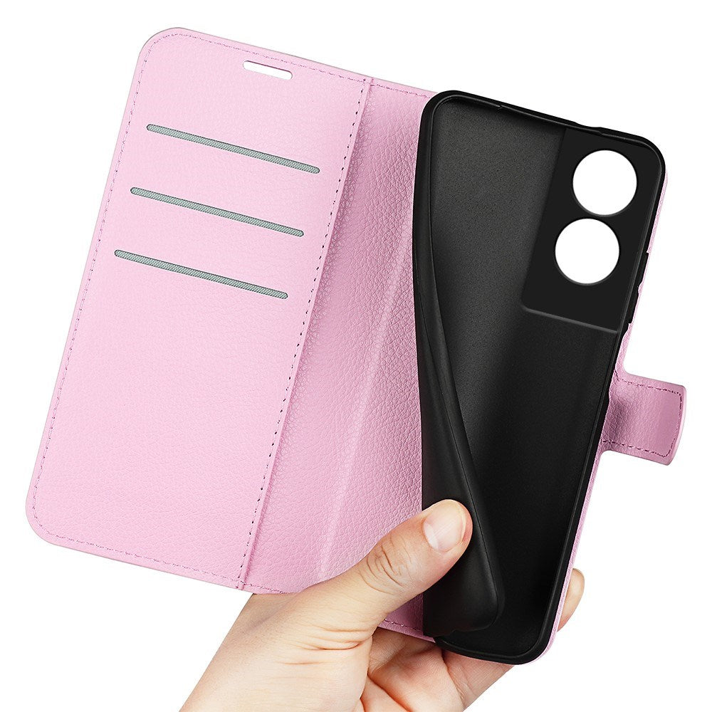 EIDERWOOD TCL 505 Litchi Faux Leather Flip Case with Wallet & Stand Function - Pink