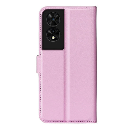 EIDERWOOD TCL 505 Litchi Faux Leather Flip Case with Wallet & Stand Function - Pink