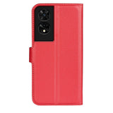 EIDERWOOD TCL 505 Litchi Faux Leather Flip Case with Wallet & Stand Function - Red