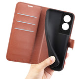 EIDERWOOD TCL 505 Litchi Faux Leather Flip Case with Wallet & Stand Function - Brown