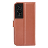 EIDERWOOD TCL 505 Litchi Faux Leather Flip Case with Wallet & Stand Function - Brown