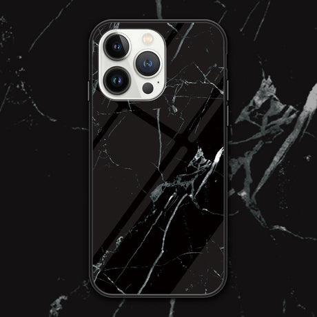 EIDERWOOD iPhone 16 Pro Max Case with Glass Back - Black Marble