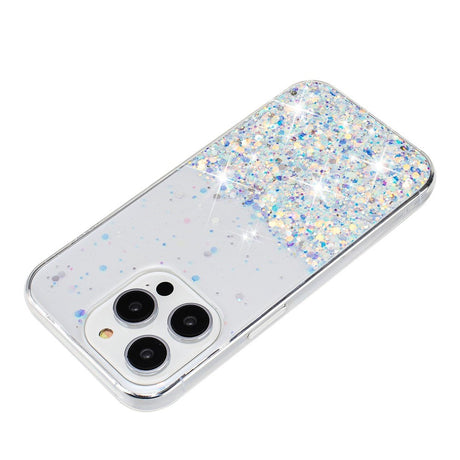 iPhone 16 Pro Max EIDERWOOD Flexible Plastic Glitter Case – Transparent / White