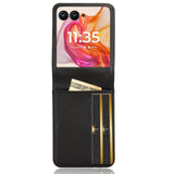 EIDERWOOD Motorola Razr 50 Ultra 5G PU Leather Case with Card Holder - Black