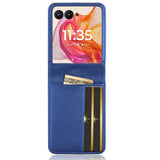 EIDERWOOD Motorola Razr 50 Ultra 5G PU Leather Case with Card Holder - Blue