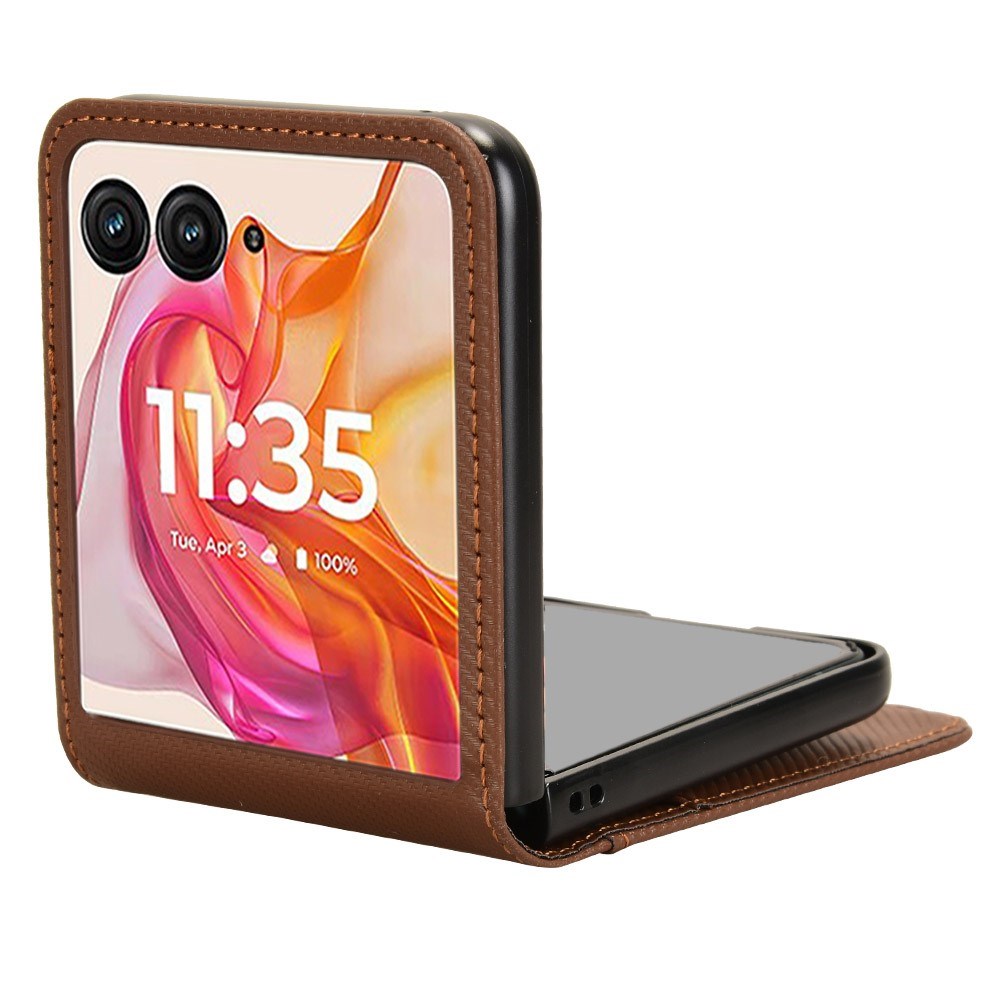 EIDERWOOD Motorola Razr 50 Ultra 5G PU Leather Case with Card Holder - Brun