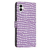 EIDERWOOD Samsung Galaxy A06 Flip Case With Crocodile Pattern - Vegan Leather - Purple