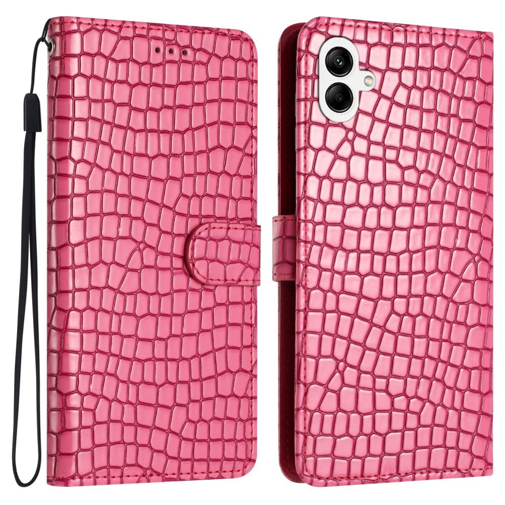 EIDERWOOD Samsung Galaxy A06 Flip Case With Crocodile Pattern - Vegan Leather - Pink